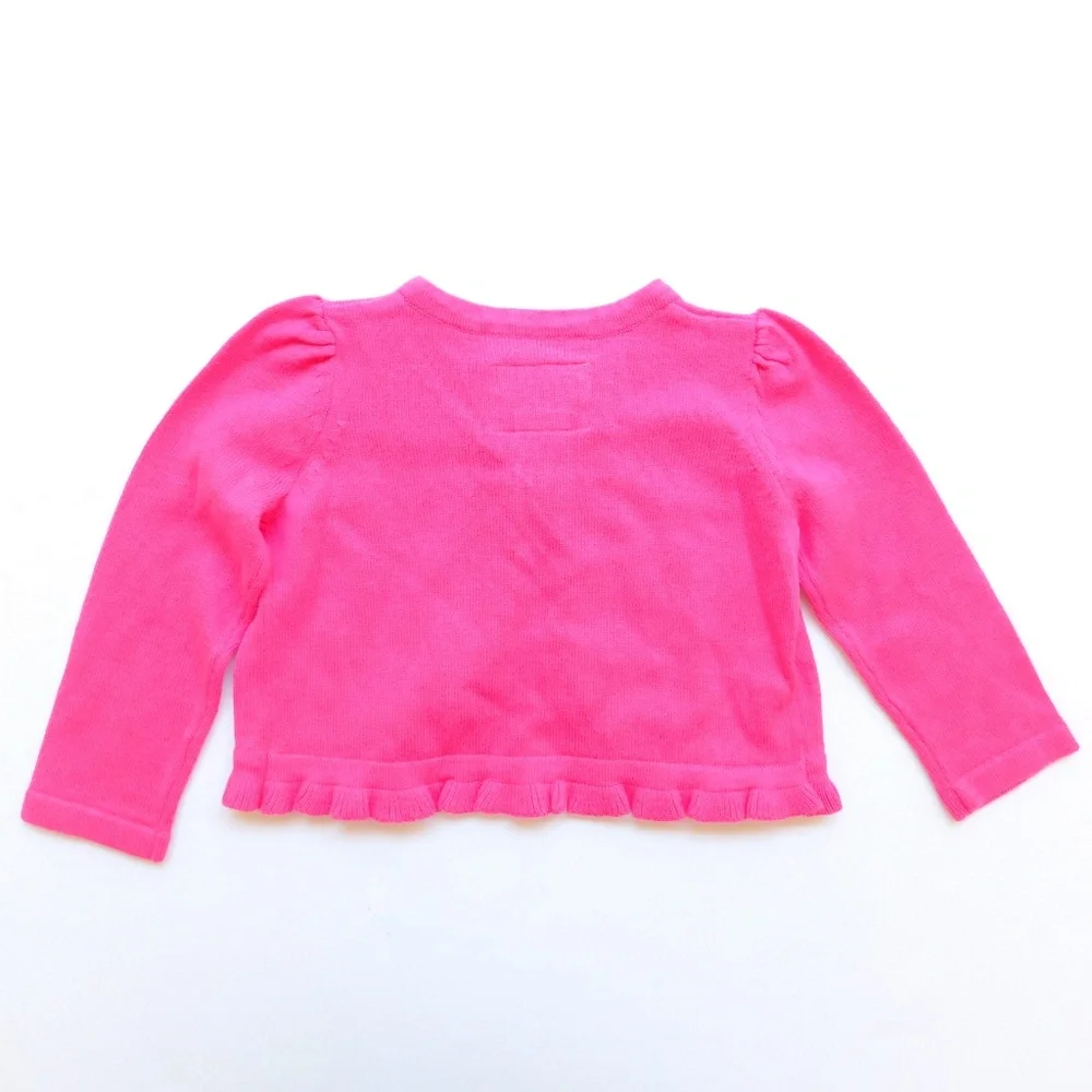 Gymboree‎ Baby Girls 6-12 Mo Pink Ruffle Cardigan Sweater Long Sleeve